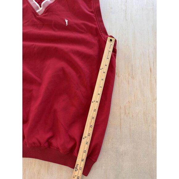 Austin Golf Vest Men Medium Red Pockets V Neck Stain Resistant Activewear Preppy - Picture 8 of 13